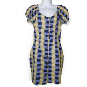 Vtg Seppe Milk Maid Puff Sleeve Button Mini Dress Small Southwestern Western